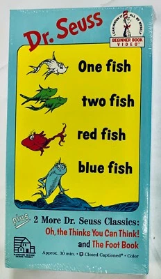 Dr. Suess One Fish Two Fish Red Fish Blue Fish (VHS, 1989) Random House NEW SEAL - Image 1 of 4