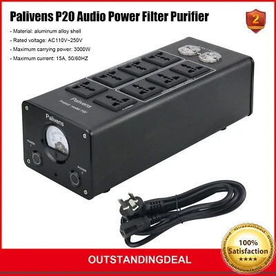 Palivens P20 Black Audio Power Filter Purifier Pointer Type W/ Yellow Backlight - Image 1 of 4