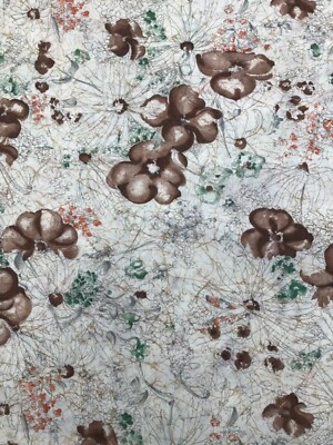 Vintage Lightweight Print Fabric Semi Sheer Abstract Floral 46" Wide x 2.6 yrds - Image 1 of 4