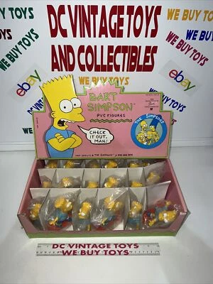 Bart Simpson en monopatín - Figura de acción vintage 1990 juguete PVC TIENDA EXHIBICIÓN 24 Foto 1 de 4