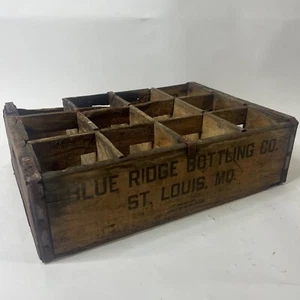 Vintage 1948 B. R. Blue Ridge Bottling Co Wooden Soda Bottle Crate St. Louis MO - Picture 1 of 12