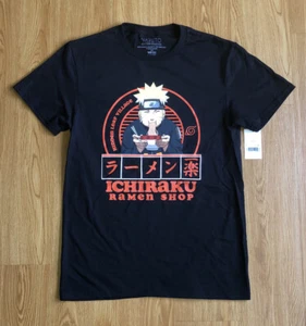 NUEVA Camiseta Naruto Shippuden Colección Ichiraku Ramen Tienda Para Hombre Pequeña Negra - Imagen 1 de 8