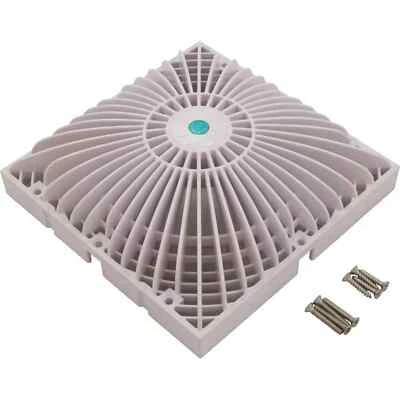 AquaStar R9MF101 Main Drain Cover, AquaStar, Retro MoFlow, 9" x 9" Square, White - Image 1 of 4
