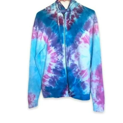 Next Level Apparel Hoodie Women's Sz Small Tie Dye in Pink White Turquoise Boho - Image 1 of 4