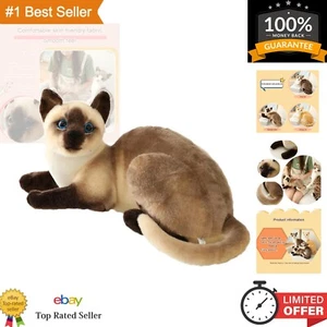 12-Inch Realistic Siamese Cat Plush Toy for Kids - Perfect Cuddle Companion - Picture 1 of 11