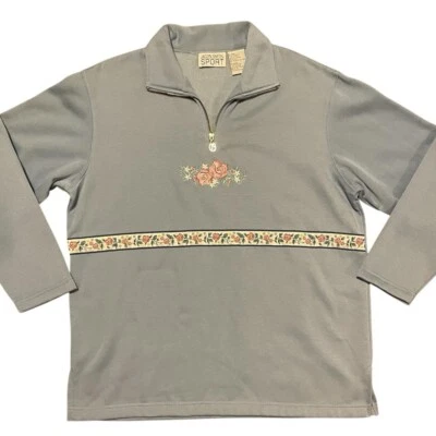 Jaclyn Smith Sport Women’s Flower Polo Sz L Cotton Polyester  - Image 1 of 4