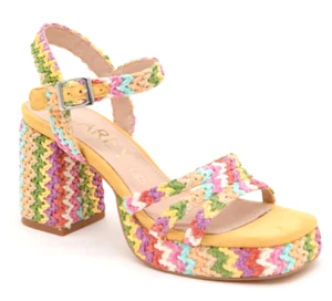 AZAREY 494J600 SANDALI SCARPE DONNA APERTE ESTIVE FIBBIA CINTURINO AMARILLO - Imagen 1 de 7