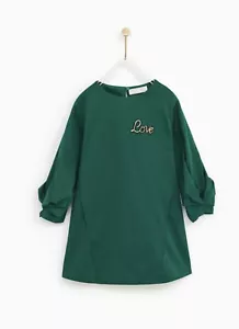 NWT ZARA GIRLS DRESS WITH ‘LOVE’PATCH SIZE 13-14 YEARS - Picture 1 of 1