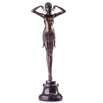 Bronzefigur Skulptur Tänzerin nach D.H Chiparus Bronze Figur Statue Antik Stil - Bild 1 von 3