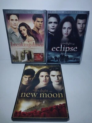 The Twilight Saga DVD Set Lot Collection Eclipse Twilight New Moon 3 Movies - Image 1 of 4