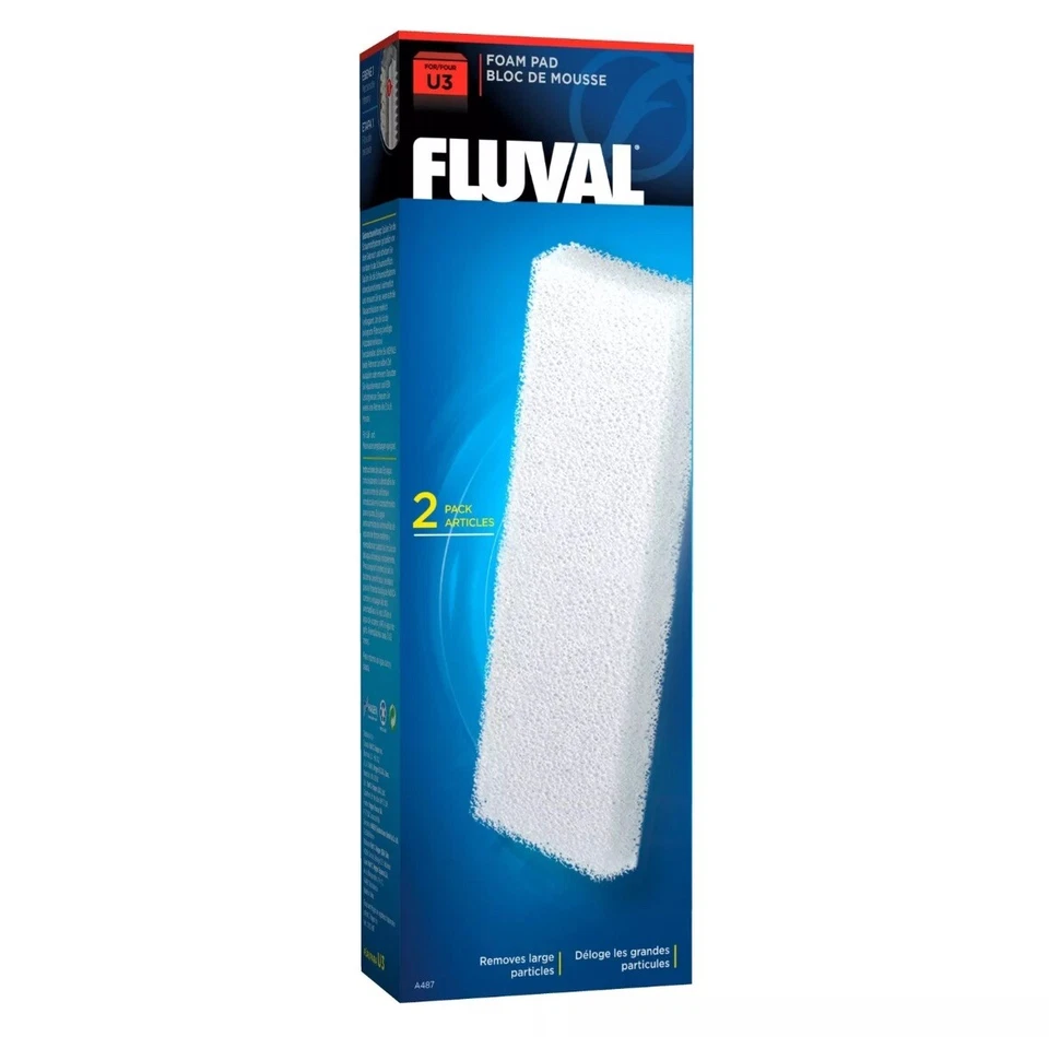 Lot of 3 Fluval Bio-Foam U3 Filter Foam Pad-  2 Per Pack= 6 Total Pads Tank NEW - Image 1 of 1