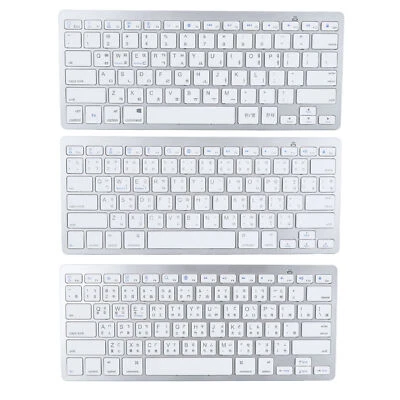 BT Keyboard Bilingual Super Slim Scissor Switch Wireless Keyboard For PC Lap DE - Image 1 of 4