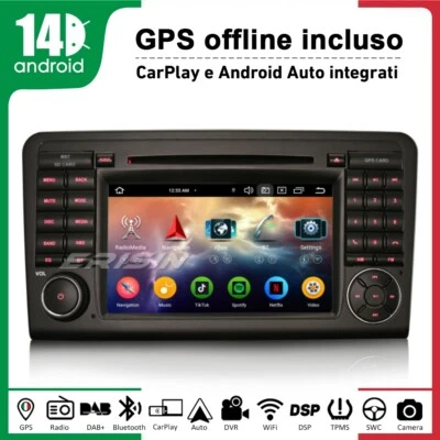 8-Core Android 14 Carplay GPS DVD Autoradio Mercedes Benz ML/GL Classe W164 X164 - Immagine 1 di 4