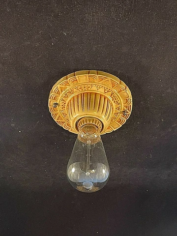 1920-30s Cast Iron Flush Mount Fixture Cover