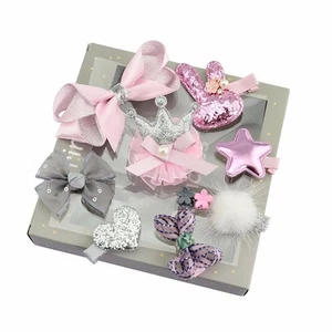 10 Pcs Cute Baby Girls Hair Clips Hair Bows Barrettes, Kids Hair Accessories Box - Picture 1 of 24