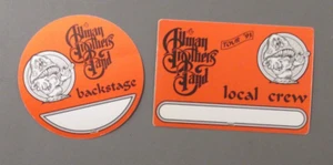 Allman Brothers Band backstage pass satin stickers TWO Tour '93 OTTO - Picture 1 of 1