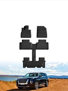 GINOWY Floor Mats 2020-2024 Hyundai Palisade All Weather Floor Mats - Picture 1 of 8