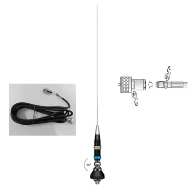CB FUNK Antenne President Iowa S 4dBi 102cm TOP SWR für LKW Actros Volvo MAN TGA