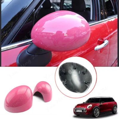 Reemplazo de cubierta de espejo lateral plegable manual rosa para MINI Cooper R55 R56 R57 R60 08-13 Foto 1 de 4