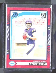 Donruss #303 J.J. McCarthy 2024 clasificación óptica novatos vista previa Pandora roja - Imagen 1 de 2