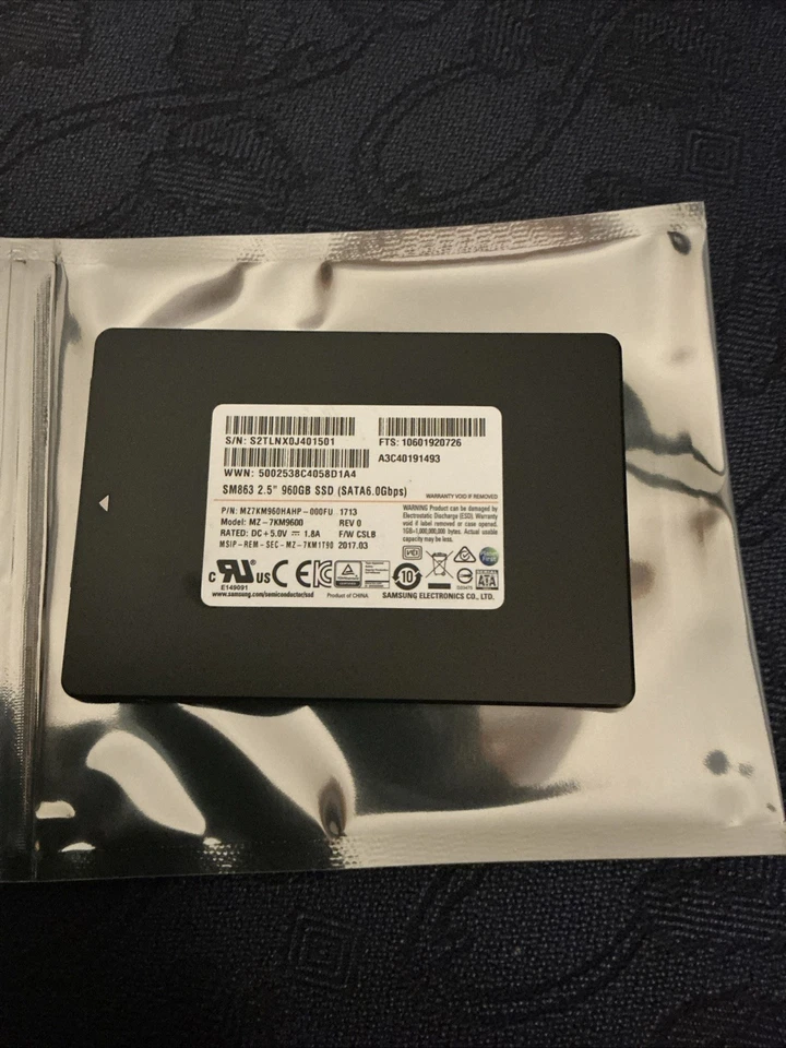 Samsung SM863(a)960GB, 2,5 Zoll, SSD - MZKM960HAHP - Image 1 of 1