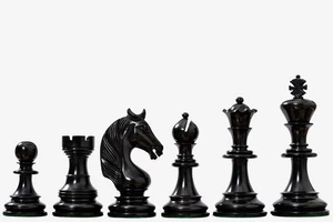 Scacchi di lusso fatti a mano Monarch’s Gambit - in ebano e bosso 4,4" King - Foto 1 di 10