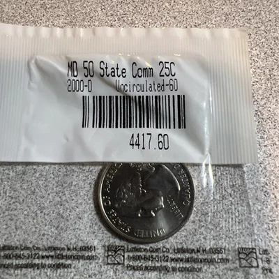 2000 D Maryland STATE QUARTER UNCIRCULATED-60 LITTLETON COIN COMPANY - Image 1 of 2
