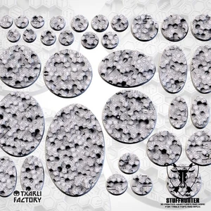 Cyberhex Designed Structured Bases Round Oval for Tabletop Wargaming - Picture 1 of 5
