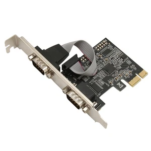 2 Port PCI Express RS232 DB9 Serial Port Card PCIe Serial Expansion Card PCI NEW - Afbeelding 1 van 12