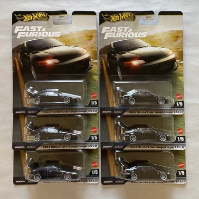 2025 Hot Wheels Premium Fast & Furious 1993 Honda Civic Coupe EX EJ1 (Lot of 6) - Image 1 of 3