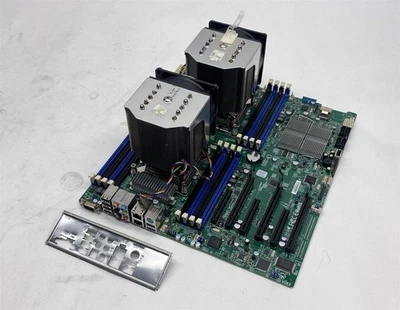 SuperMicro X9DAi E-ATX Server Motherboard w/2*E5-2690 v2 3GHz CPU, Heatsink, I/O - Image 1 of 4