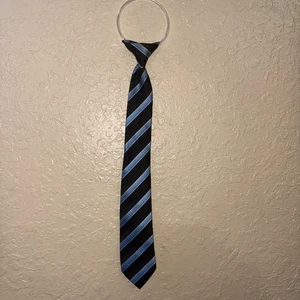 George Boys One Size Striped Blue Pattern Clip-on necktie   - Picture 1 of 2