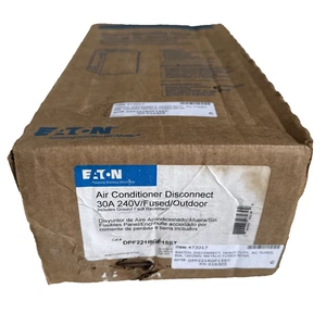 NOS Eaton DPF221RGF15ST Air Conditioning Disconnect 30A Fused Mettalic 15A GF - Picture 1 of 2