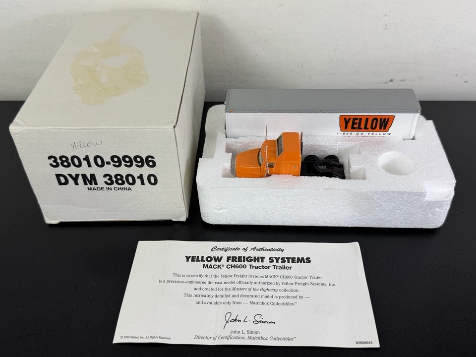 NIB Matchbox Collectibles Yellow Freight Systems MACK Tractor Trailer - Image 1 of 4