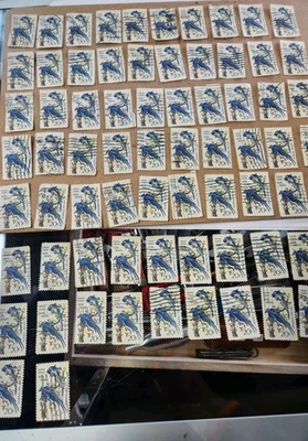 STAMP US SCOTT C71 "Columbia Jays" 20 CENT 1967 USED Lot Of 62 - Image 1 of 4