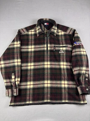 Camisa de Expedición Tommy Hilfiger De Colección Talla Grande Chaqueta Pullover de Lana a Cuadros Foto 1 de 4