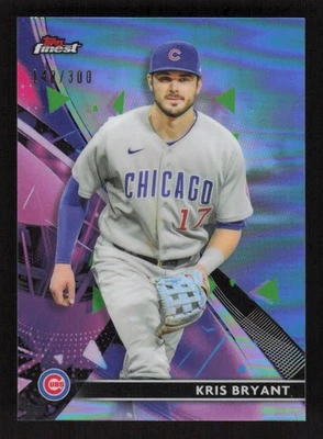 Kris Bryant 2021 Topps Finest Sky Blue Refractor #34 Chicago Cubs /300 - Image 1 of 2