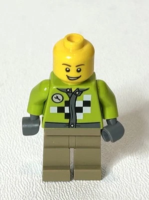 Lego Minifig BOY SKATER With Lime Jacket Foto 1 de 3