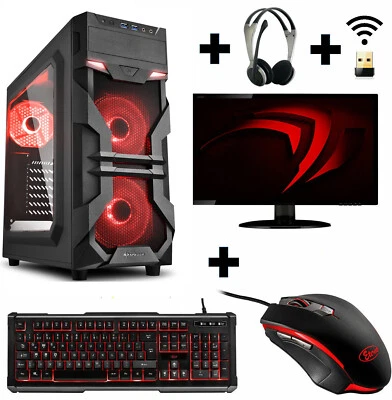 HARDWARE-FOR-YOU.DE Gamer PC Komplett-Set AMD 4100 4x 3,8 Ghz Geforce GT730 8GB 1TB Gaming Win10