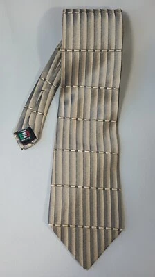 Corbata Galleria Co Para Hombre Diseñador Italiano 100% Seda Hecha en EE. UU. Patrón Dorado Foto 1 de 4