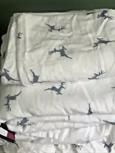 Tommy Hilfiger 100% Cotton Thicker Flannel Queen Sheet Set (4pcs) Deer - Picture 1 of 4
