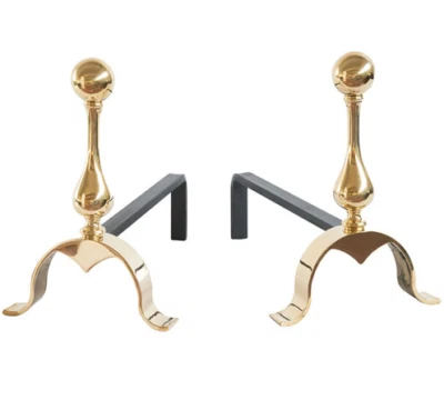 LINEA PARIGI CRUCCOLINI COPPIA DI ALARI in ottone - Immagine 1 di 3