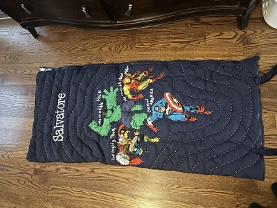 Personalized SALVATORE Pottery Barn Marvel Super Heroes Sleeping Bag Kids Boys - Image 1 of 3