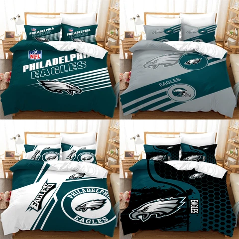 Philadelphia Eagles 3PCS Bedding Sets Cotton Blend Soft Pillowcases Quilt Cover Cover