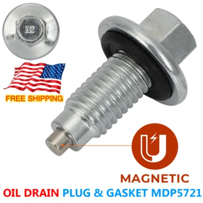 Tapón magnético de drenaje de aceite y junta MDP5721 para Chevorlet GMC Hummer Ford Lincoln Foto 1 de 4