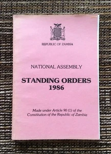 VERY RARE 1986 Standing Orders: National Assembly Republic of Zambia - Picture 1 of 9
