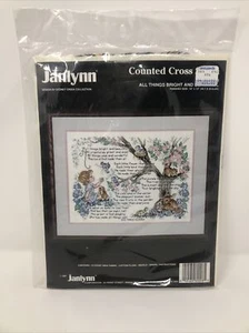 Vintage Janlynn Cross Stitch Kit All Things Bright And Beautiful - Picture 1 of 2
