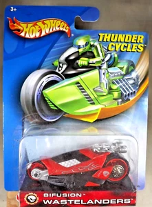 2003 Hot Wheels Thunder Cycles BIFUSION Wastelanders Red-Black w/Red Spoke Wheel - Picture 1 of 7