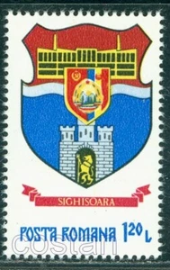 1980 Vlad Tepes/Ciudad de Drácula, fortaleza, Sighisoara/Escudo de armas, Rumania, 3691, MNH - Imagen 1 de 1