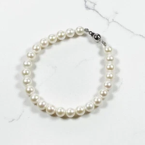 White Akoya Pearl Bracelet for Women 6-9mm AAAA Graded Japanese Pearl Jewelry - Picture 1 of 9